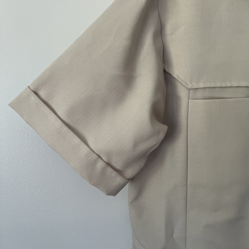 Vintage Iolani Executive Camp Shirt Pleated Front Short Sleeve Casual Top XL - Picture 5 of 6
